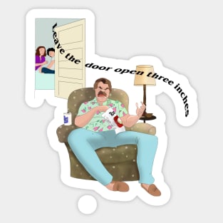 "Leave the door open three inches" - Jim Hopper - Stranger things Quote Sticker